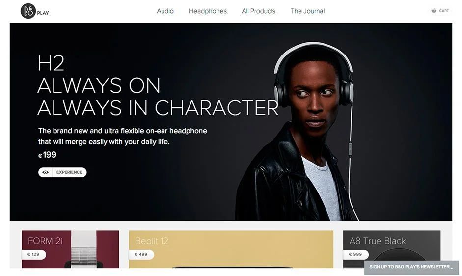 Examples of Flat Web Design - B&amp;O Play