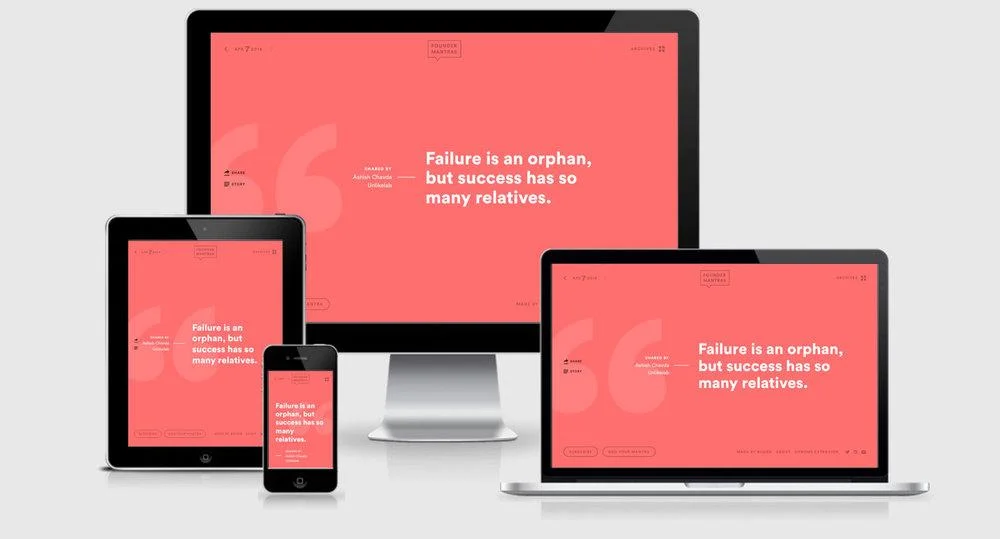 Examples of Personal Branding Web Design - Founder Mantras