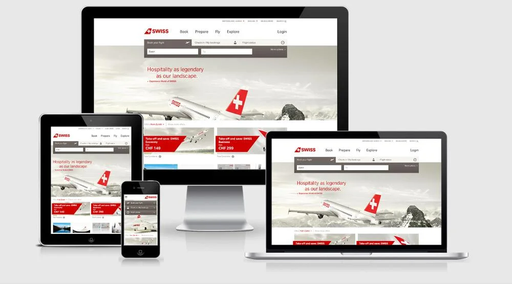 Examples of Personal Branding Web Design - Swiss Air