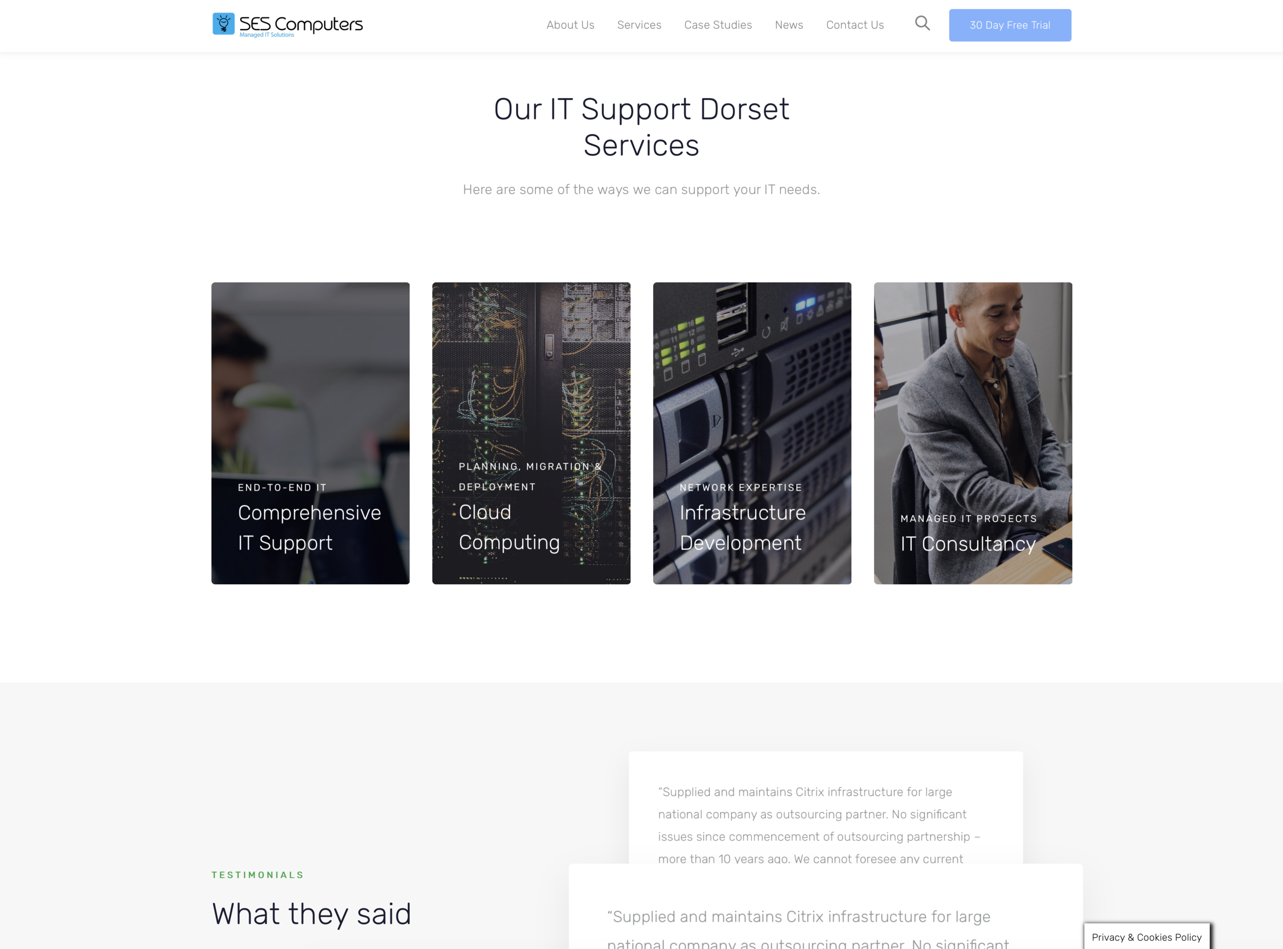 IT Support Dorset, Specialists in Cloud Computing & IT Infrastructure supporting image