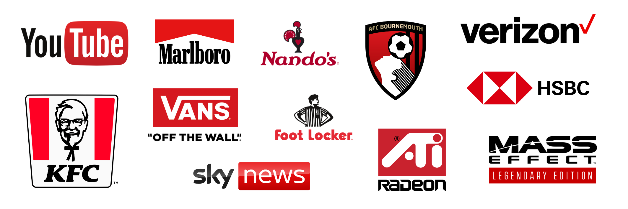    Famous Black & Red Logos   