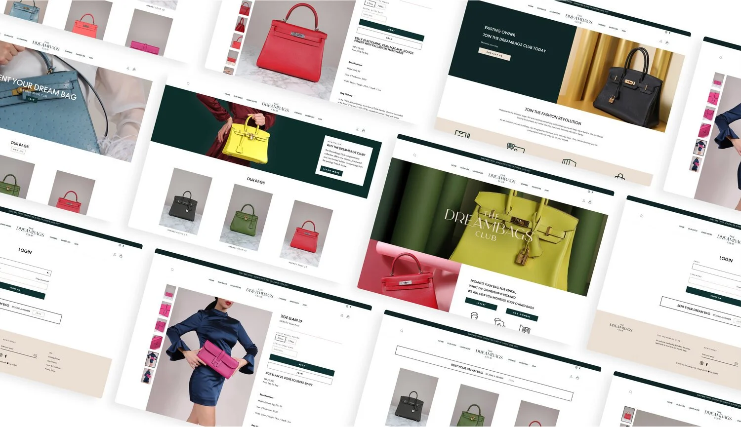 The e-commerce store for Dream Bags Club, created by UNBXD