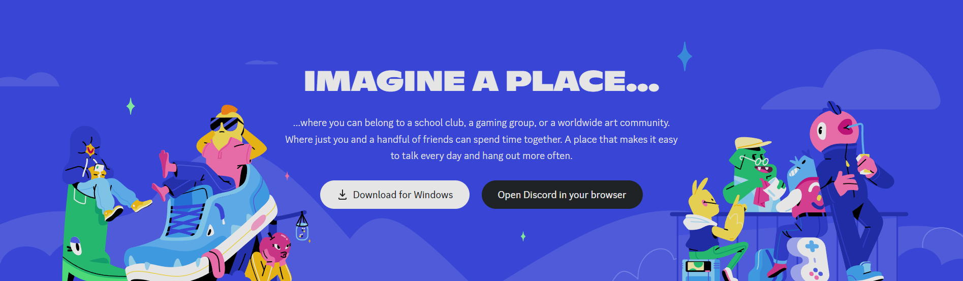 Group chatting app Discord is mainly targeted at users between 16 and 34, so the language they use on their landing page is tailored to fit the desires of this specific group.
