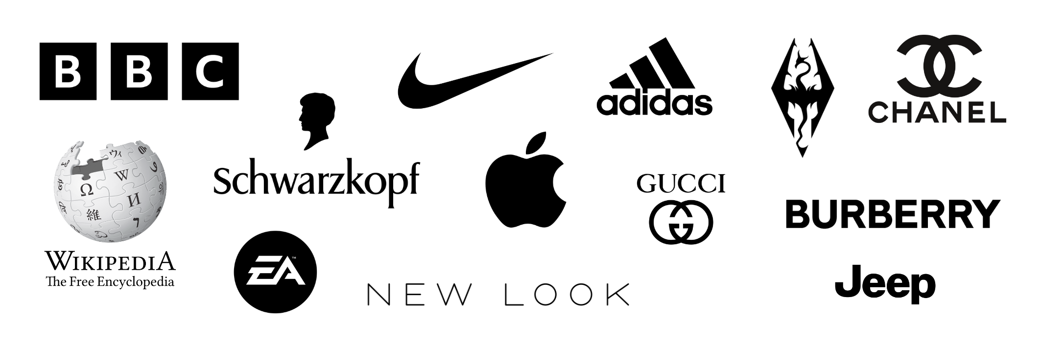    Famous Black Logos   